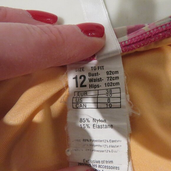 SEAFOLLY Beach Bazaar Persian Pink Patchwork Print Hipster Bikini Bottom Sz 8 - Picture 11 of 11